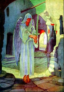 07 The Angel of Death passes by the Blood-marked Doorways (color)