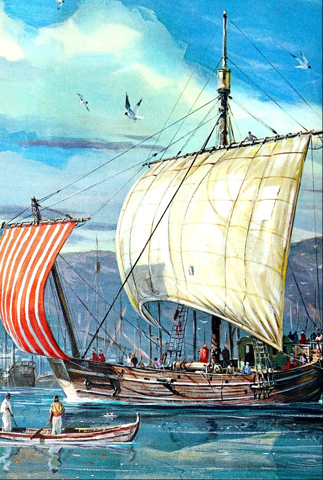 070 Paul travelled often by Ship, which was fraught with peril from Storms (color)