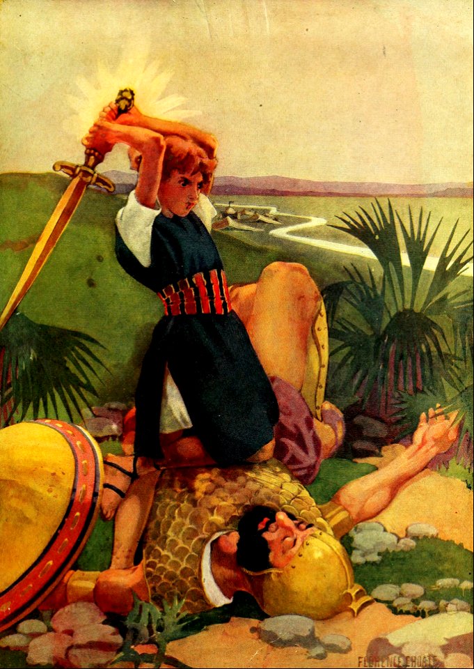 12 David cuts off Goliaths Head with the Giants Sword (color)