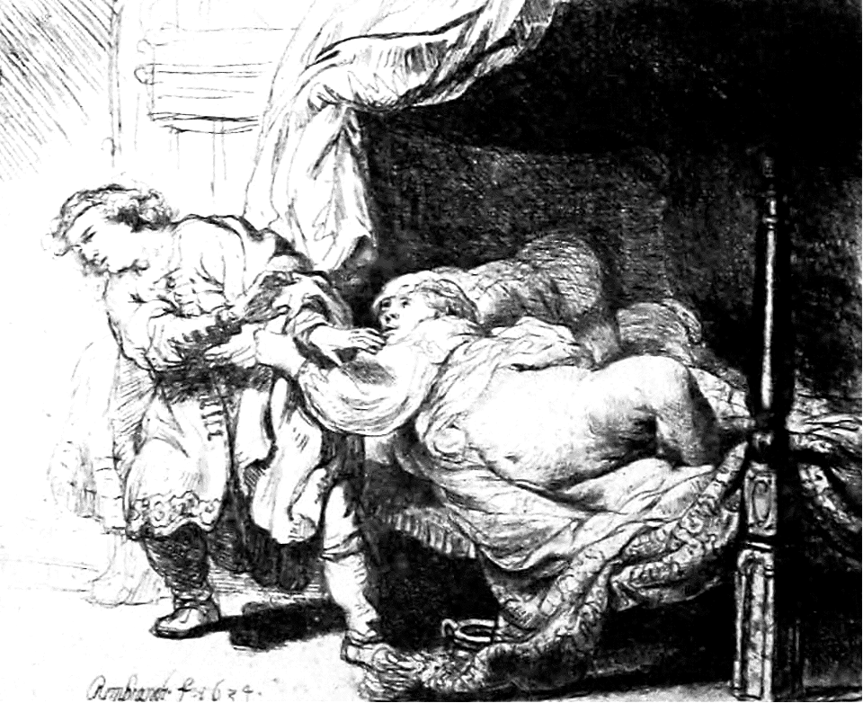 53 Genesis 39 v12 Joseph and Potiphars Wife (Rembrandt)