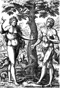 02 Adam and Eve at the Tree. Free illustration for personal and commercial use.