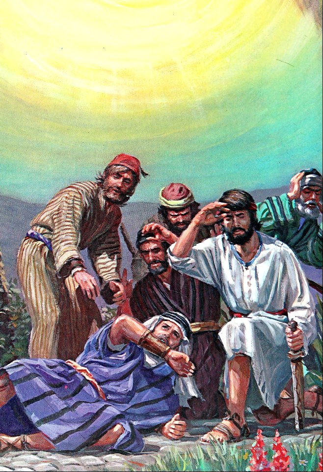 020 On their way to Damascus Saul and his companions were stopped by a bright light from heaven (color)