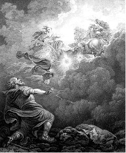 56 2 Kings 02 v10-11 The Ascent of Elijah (Loutherbourg)