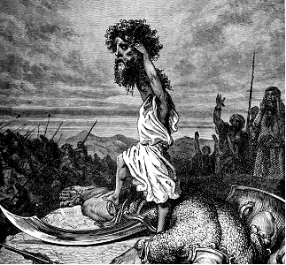 065 1 Samuel 17 v54 David takes the head of Goliath