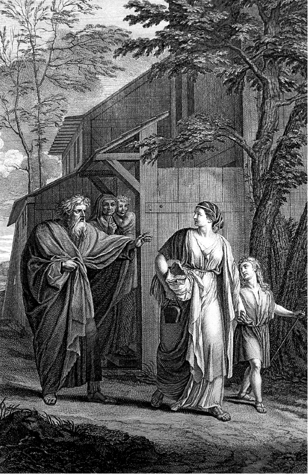 41 Genesis 21 v14 Abraham casts out Hagar and Ishmael (Le Sueur)