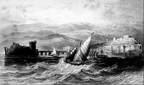 Sidon and Mount Lebanon from the Sea