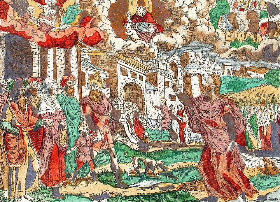 123 Zechariahs Vision - Triumphal Entry of Christ into Jerusalem (Amman, 16th c)