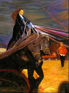 Géraldine Knie acrobatics - oil painting on canvas 26x36cm'00