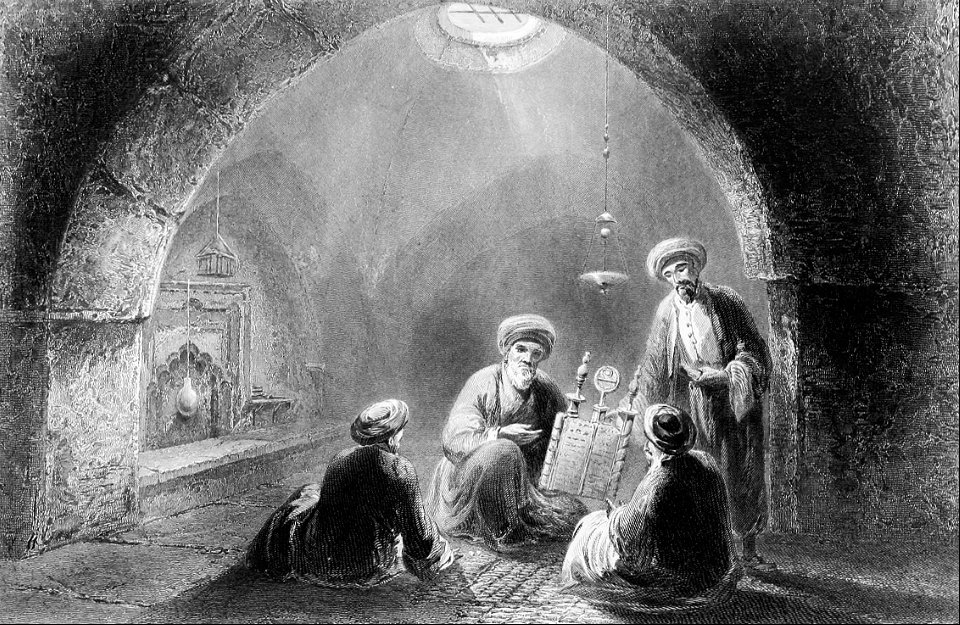 Samaritans showing the Book of the Law