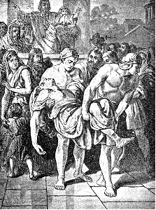 15 Carrying out the body of Ananias