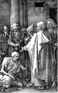 186 Peter and John Healing a Cripple at the Gate of the Temple (Dürer 1513)
