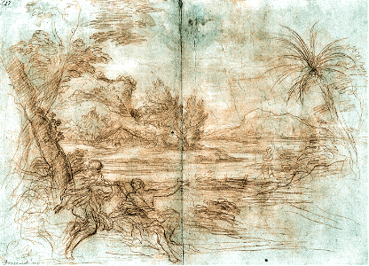 059 John the Baptist revealing Christ to Peter and Andrew (Ferri 1685)