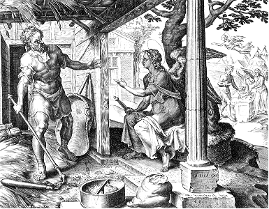 090 An Angel appears to Gideon (Heemskerck 1561)