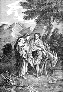 03 Matthew 02 v14 - The Flight to Egypt. Free illustration for personal and commercial use.