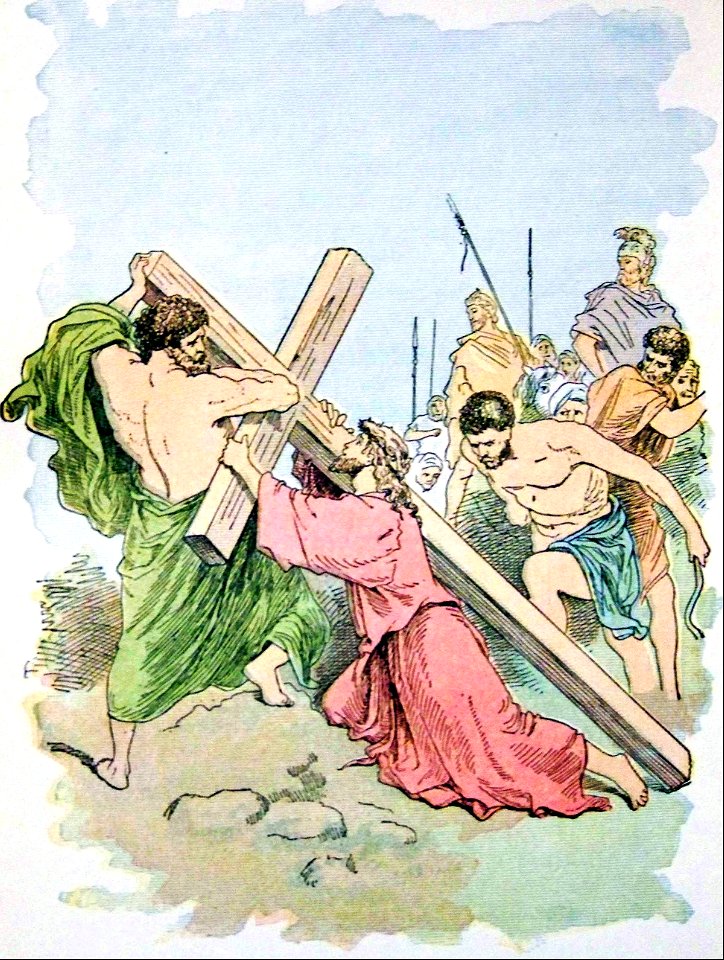 25 Mark 15 - Simon Helps Jesus with Carrying the Cross
