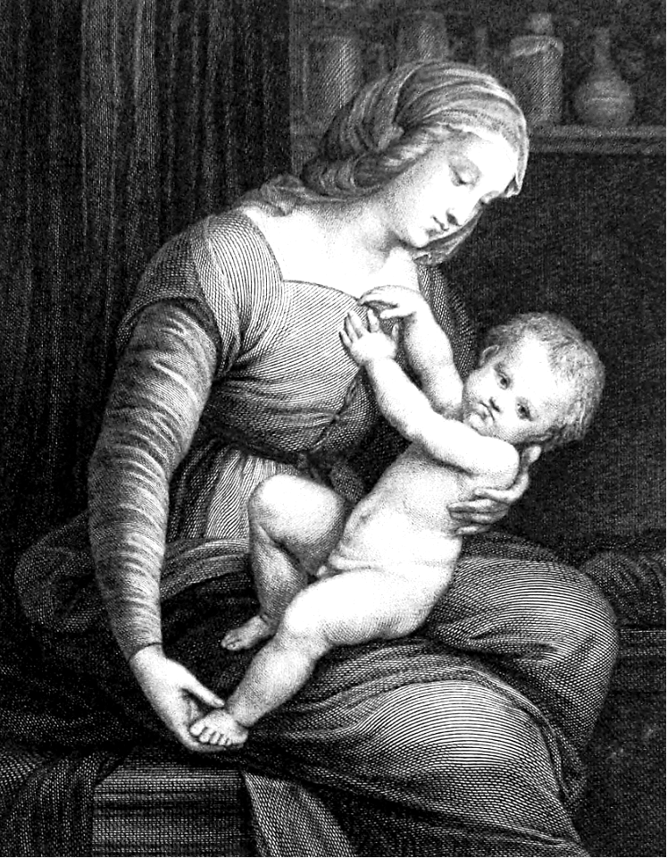 24 Virgin and Child (Raffaelle Sanzio). Free illustration for personal and commercial use.