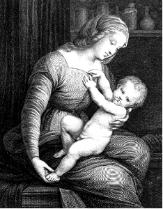 24 Virgin and Child (Raffaelle Sanzio). Free illustration for personal and commercial use.