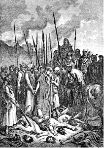 036 Joshua 06 v25 Joshua spares the family of Rahab. Free illustration for personal and commercial use.