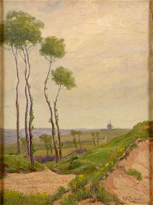 George W Picknell Landscape with windmill