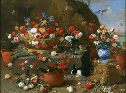 Jan van Kessel the Elder - Flower still life. Free illustration for personal and commercial use.