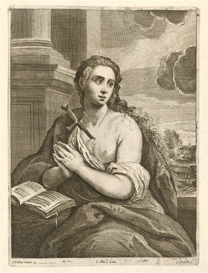 Jan van Troyen after Palma il Giovane - Female Saint, possibly Lucretia SVK-SNG.G 11965-188