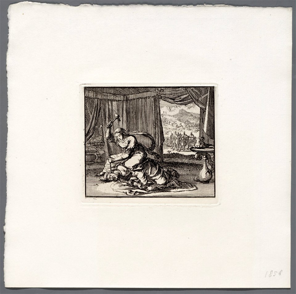 Jaël doodt Sisera in haar tent, objectnr A 47995