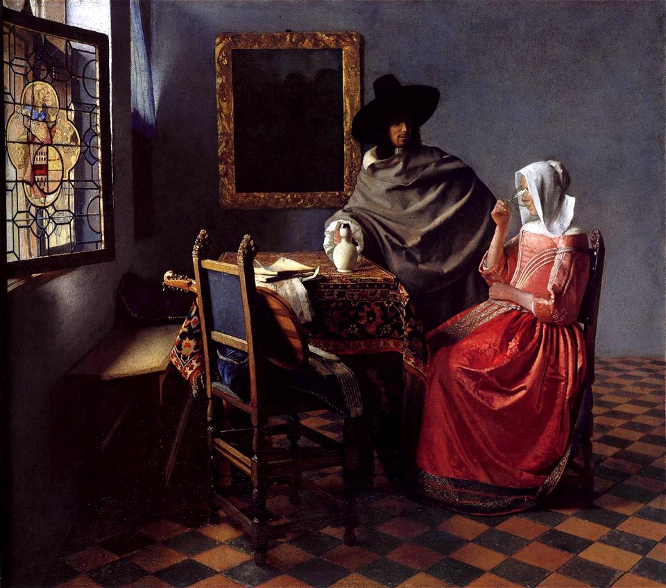 Johannes Vermeer - A Lady Drinking and a Gentleman - WGA24633