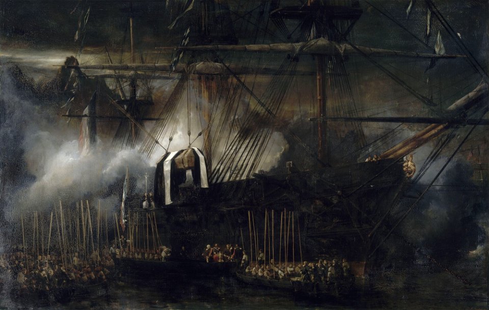 Le transfert des cendres de Napoléon à bord de La Belle Poule, le 15 octobre 1840, Eugène Isabey