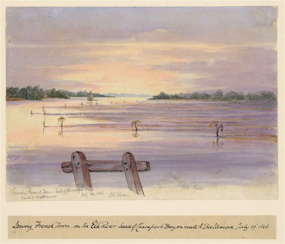 Leaving French Town, head of Chesapeak Bay, route to Baltimore, July 26, 1846. Elk River LCCN2007676242
