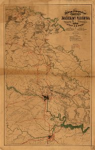 Military topographical map of eastern Virginia showing the routes taken by the several army corps & the battles fought in the present campaign of 1864 under Lt. Gen. U. S. Grant LOC 99448882. Free illustration for personal and commercial use.