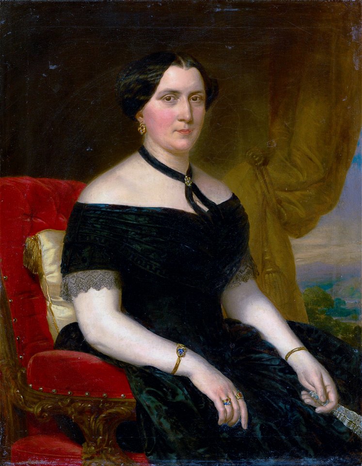 Miklós Barabás - Portrait of a Woman in a Velvet Armchair - O 3660 - Slovak National GalleryFXD