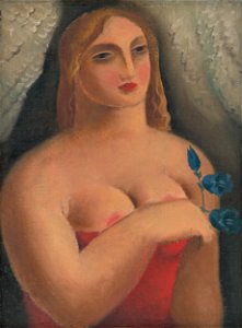 Mikuláš Galanda - Woman with Bellflowers - O 2604 - Slovak National Gallery