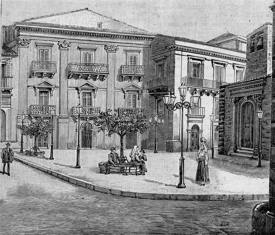 Palazzolo Acreide – Piazza Archimede (xilografia)
