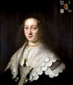 Abraham de Vries - Portrait of Maria van Hogendorp, wife of Hendrik Rammelman. Free illustration for personal and commercial use.