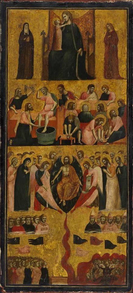 Schule von Rimini - Thronende Madonna mit zwei Heiligen, Fußwaschung, Jüngstes Gericht - WAF 837 - Bavarian State Painting Collections