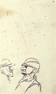 Sketchbook 31, Two Caricature Male Heads by Theo van Doesburg Centraal Museum AB4115-N
