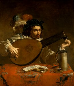 Theodoor Rombouts - The lute player. Free illustration for personal and commercial use.