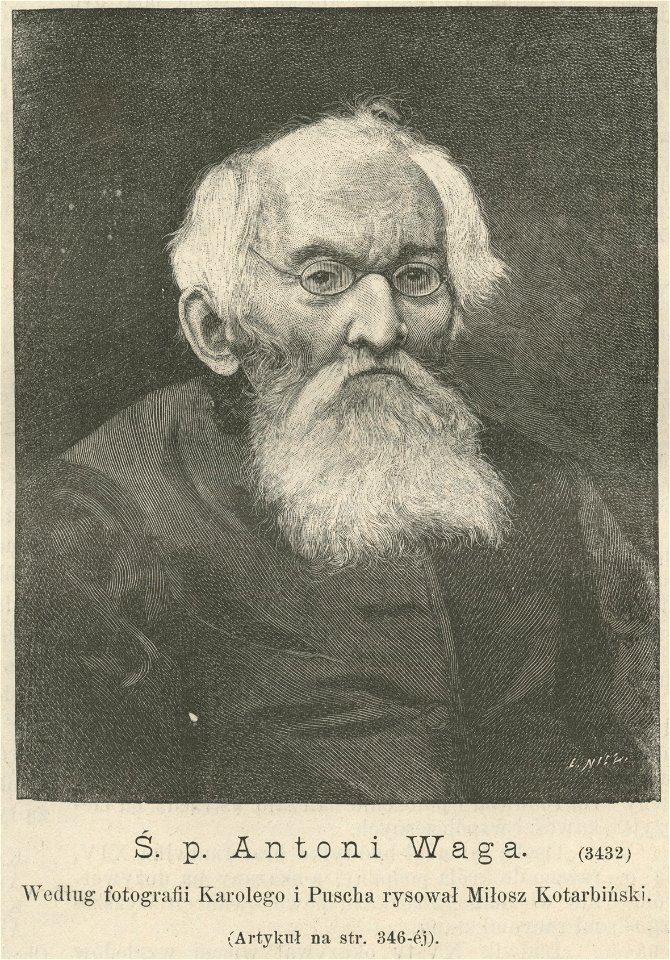 Ś. p. Antoni Waga, (Według fotografii Karolego i Puscha rysował Miłosz Kotarbiński) (59281)