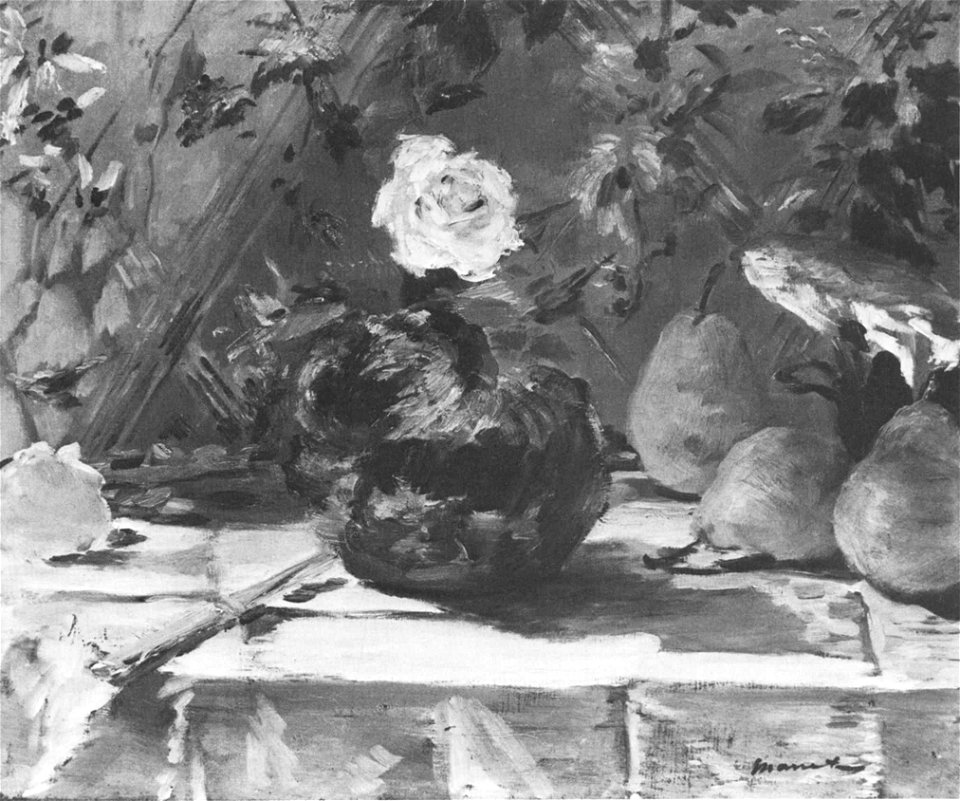 Édouard Manet - Nature Morte, Brioche, Fleurs, Poires