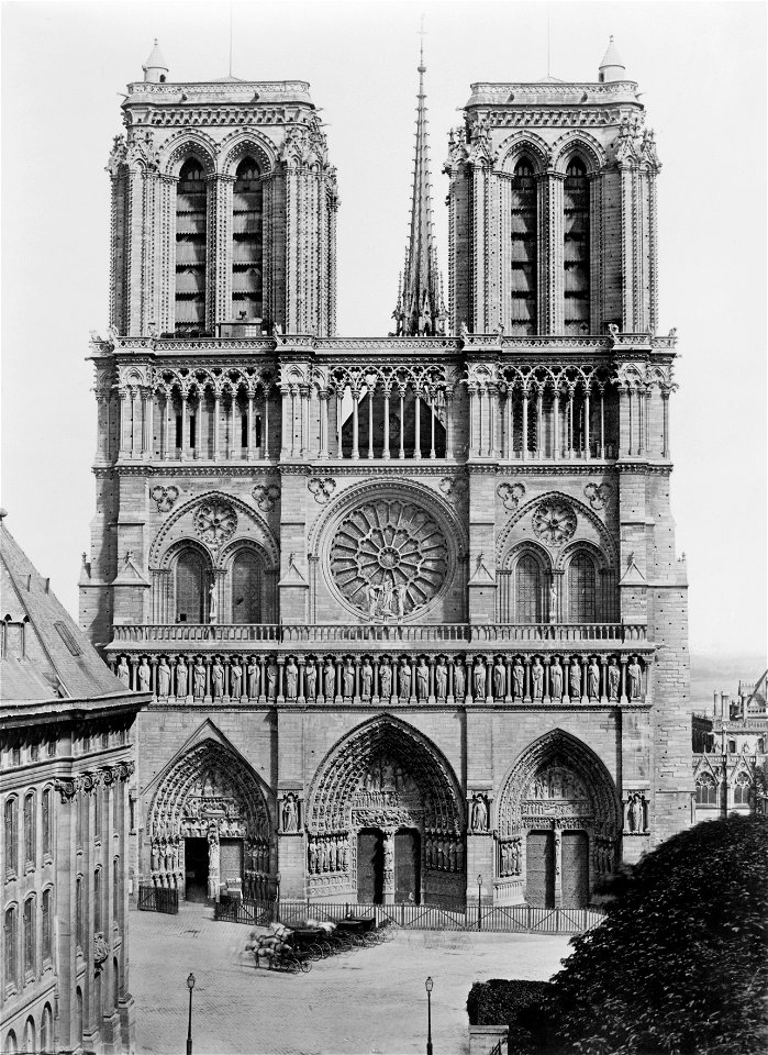 Édouard Baldus, Facade of Notre-Dame de Paris, between 1851 and 1870