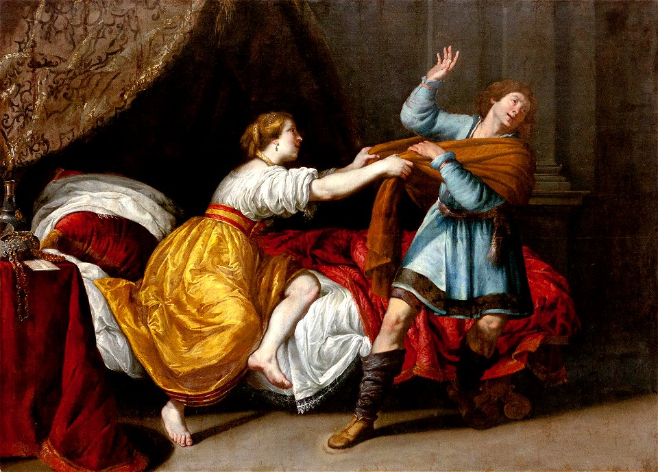 École italienne 17e Joseph et la femme de Putiphar