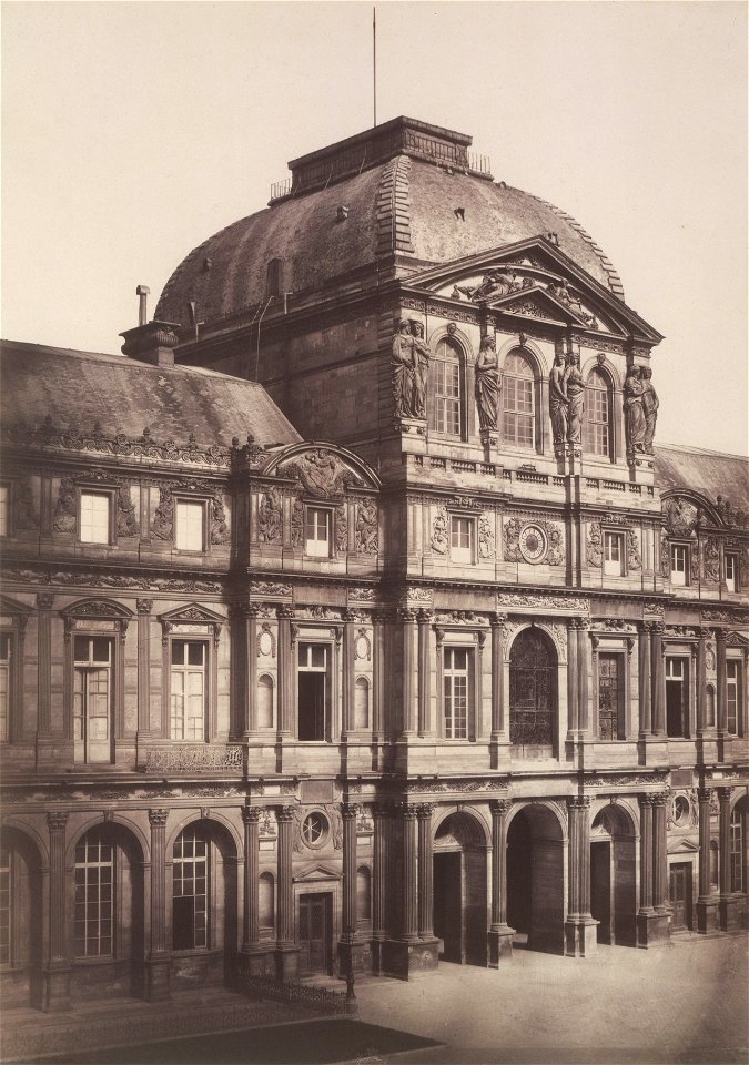Édouard Baldus, Pavillon de l'Horloge, Louvre, 1852–53