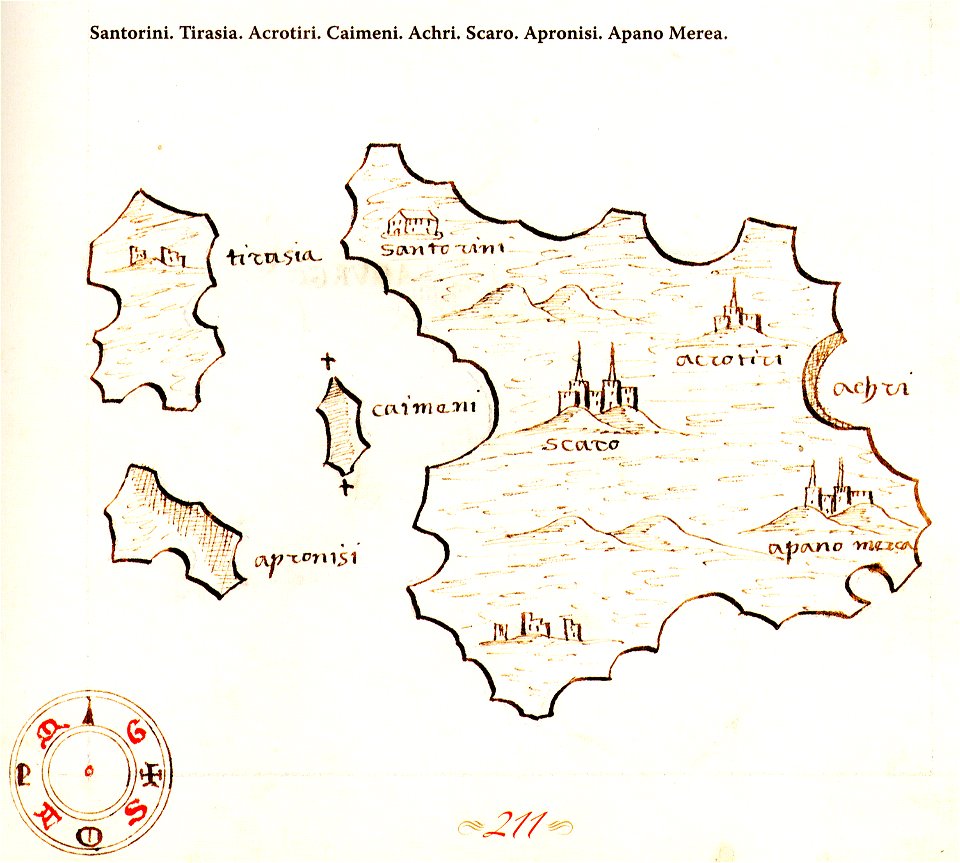 Χάρτης της Σαντορίνης - Antonio Millo - 1582-1591