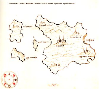 Χάρτης της Σαντορίνης - Antonio Millo - 1582-1591