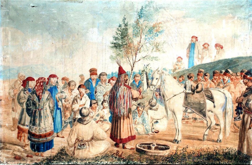А. В. Станкевич Посвящение коня. Кон. XIX века. Бум. акв