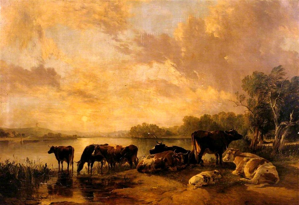 Thomas Sidney Cooper (1803-1902) - A River Scene (cattle by Thomas Sidney Cooper) - N00620 - National Gallery