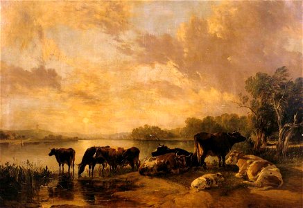 Thomas Sidney Cooper (1803-1902) - A River Scene (cattle by Thomas Sidney Cooper) - N00620 - National Gallery