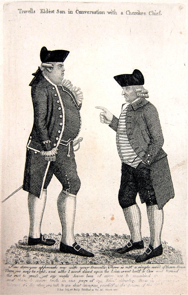 Travell's eldest son in conversation with a Cherokee chief (BM 1935,0522.13.140)