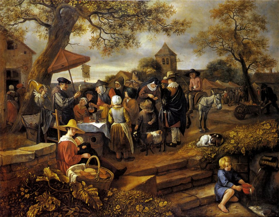 Jan Steen - Village Quack before an Inn