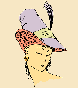 Persian Coiffure of draped felt. Free illustration for personal and commercial use.